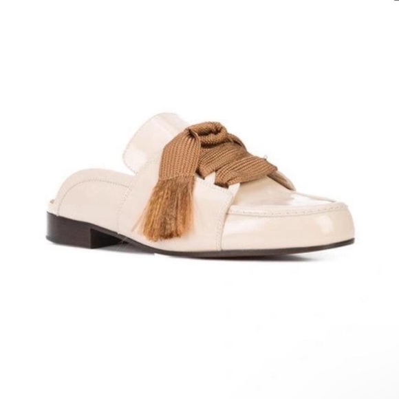 Authentic Chloé Patent Leather Bow Mule Loafer Flats, Size 36.5 - Picture 4 of 13